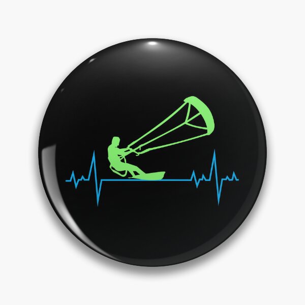 Item preview, Kitesurfing Kiteboarding Kiteboarder Kitesurf Heartbeat Pulse designed and sold by TastefulTees.