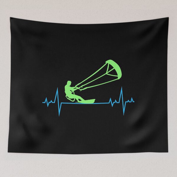 Item preview, Kitesurfing Kiteboarding Kiteboarder Kitesurf Heartbeat Pulse designed and sold by TastefulTees.