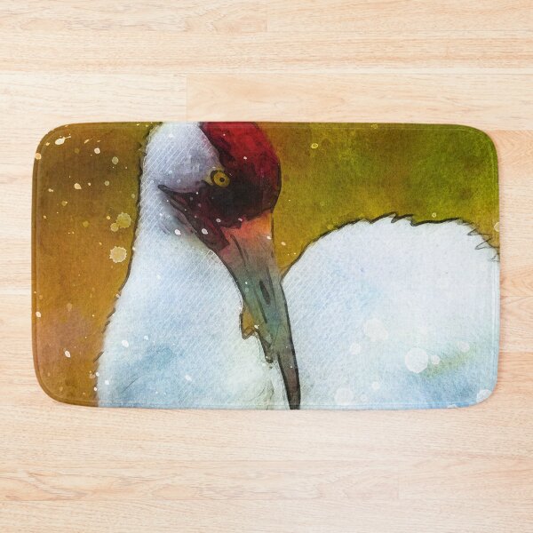 Aperçu de l'œuvre Oiseau grue blanche aquarelle, adorable grue blanche, grue blanche Grus Americana, oiseau sauvage de la grue blanche créée et vendue par Trendymotion.