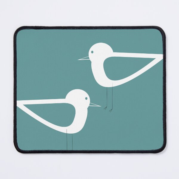 Item preview, Shorebirds Pair Minimalist Scandinavian Design Teal and White designed and sold by kierkegaard.