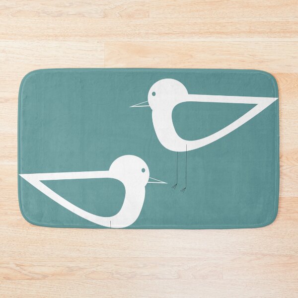 Item preview, Shorebirds Pair Minimalist Scandinavian Design Teal and White designed and sold by kierkegaard.