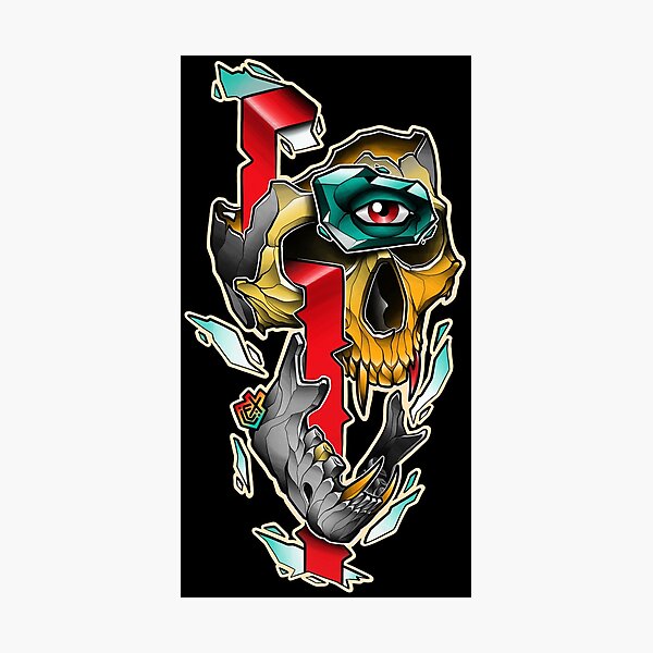 Item preview, ALL SEEING SKULL | Stay Golden | Neo-Traditional style tattoo design designed and sold by Aléxis d’Almeida.