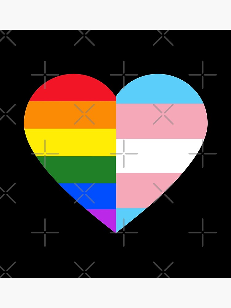 LGBT Rainbow And Transgender Pride Flag Heart Poster for Sale by