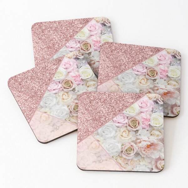 Item preview, pink glitter and romantic rose pattern designed and sold by Beeroclock.