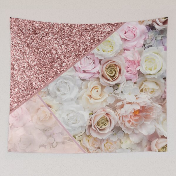 Item preview, pink glitter and romantic rose pattern designed and sold by Beeroclock.