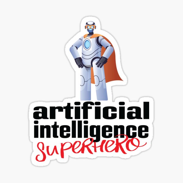 Item preview, Artificial Intelligence Superhero Cartoon designed and sold by ProjectRobotics.
