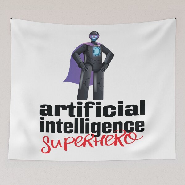Item preview, Artificial Intelligence Superhero Cartoon designed and sold by ProjectRobotics.