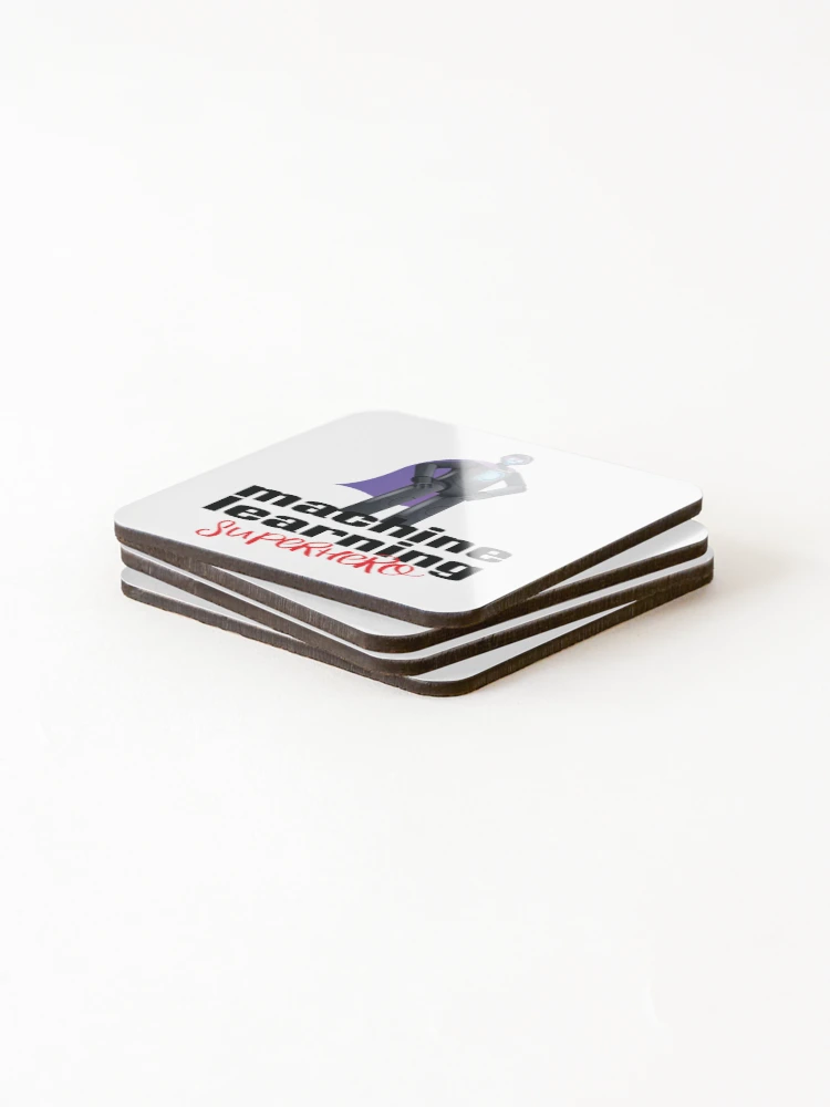 Thumbnail 4 of 5, Coasters (Set of 4), Machine Learning Superhero Cartoon designed and sold by ProjectRobotics.