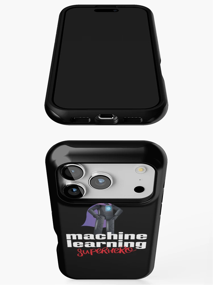 Thumbnail 3 of 4, iPhone Case, Machine Learning Superhero Cartoon designed and sold by ProjectRobotics.