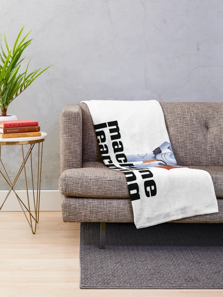 Thumbnail 2 of 6, Throw Blanket, Machine Learning Superhero Cartoon designed and sold by ProjectRobotics.