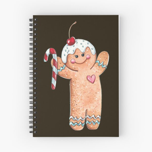 Item preview, Adorable Gingerbread Man with a Cherry Hat Holding A Candy Cane designed and sold by Alicia Chee.