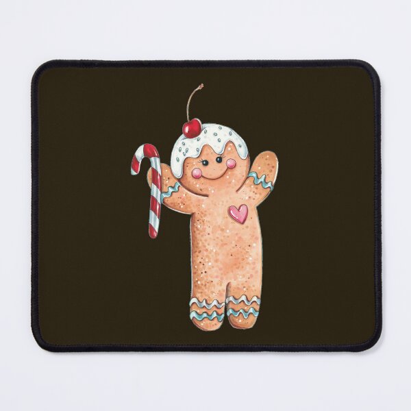 Item preview, Adorable Gingerbread Man with a Cherry Hat Holding A Candy Cane designed and sold by Alicia Chee.