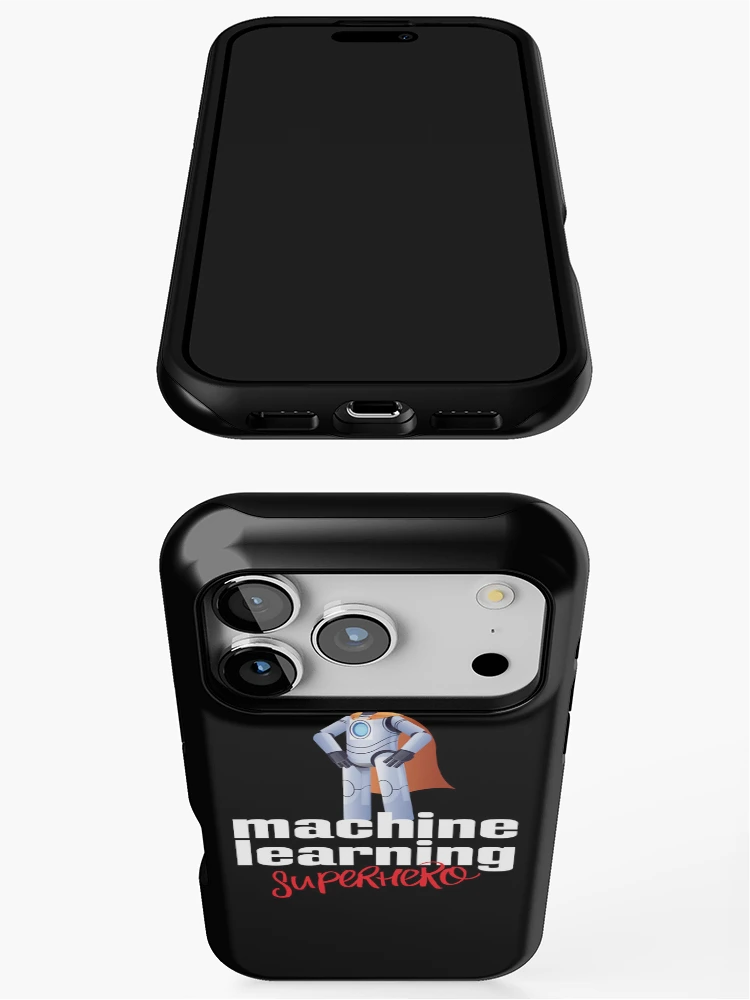Thumbnail 3 of 4, iPhone Case, Machine Learning Superhero Cartoon designed and sold by ProjectRobotics.