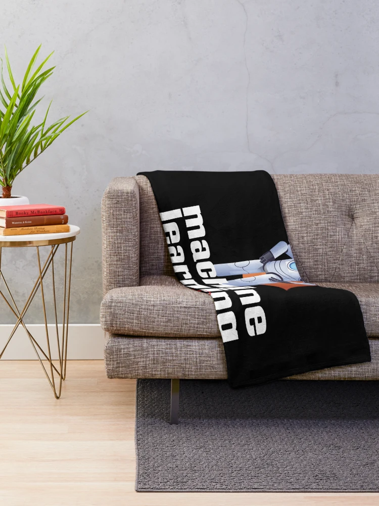 Thumbnail 2 of 6, Throw Blanket, Machine Learning Superhero Cartoon designed and sold by ProjectRobotics.