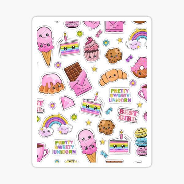 Cute Asthetic Food Sticker Sticker For Sale By Cartrex Redbubble
