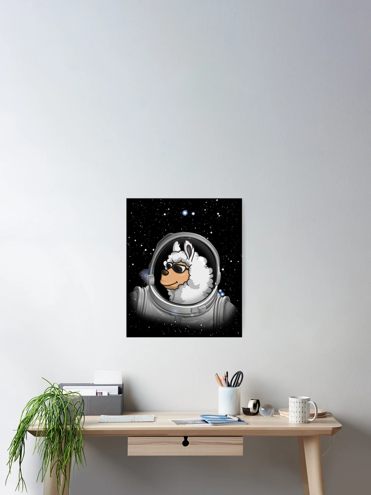 Thumbnail 2 von 3, Poster, Llama Astronaut Space Astronomy Astronaut Llama Gear designt und verkauft von DynamicDesign.