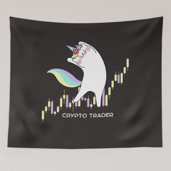 Item preview, Crypto Trader Gift, Funny gift for  cryptocurrency trader, Colorful Unicorn Cat, Crypto Market gift for cat lover trader designed and sold by TradingTeesKids.