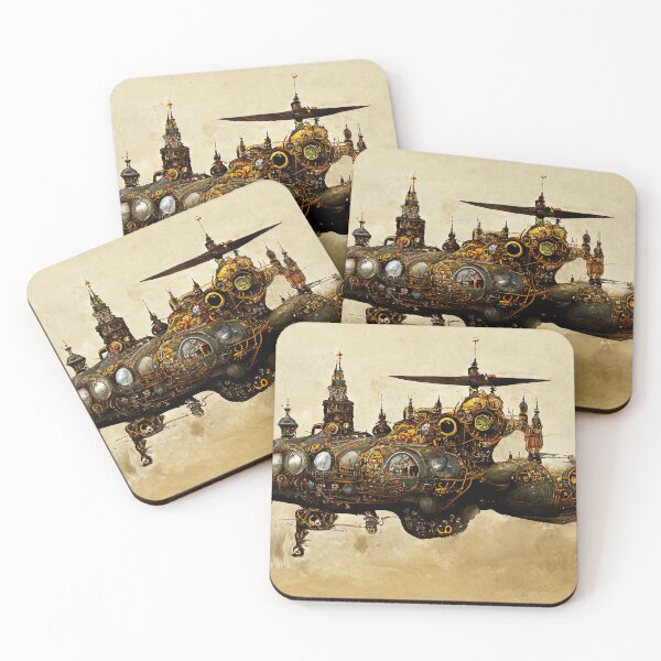 Artikelvorschau, Steampunk fliegende Festung entworfen und verkauft von AM FineArtPrints.