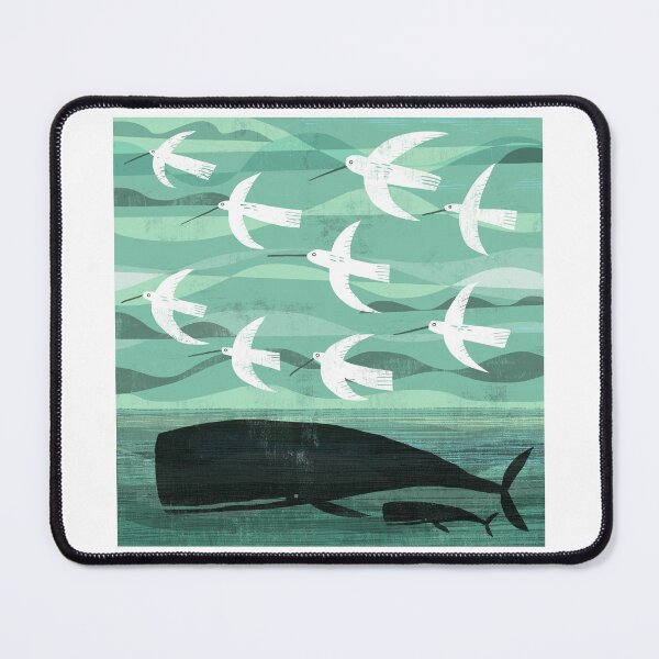 Item preview, Whale and baby with flying birds designed and sold by gklucas.