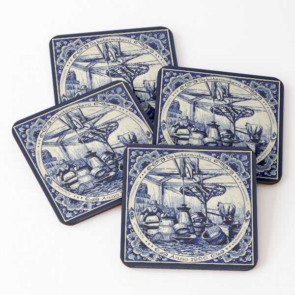 Item preview,  DUTCH BLUE DELFT: Vintage 1900 Butter Making Print designed and sold by posterbobs.