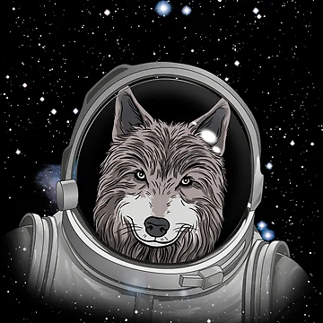 Imagen de la obra Wolf Astronaut Space Exploration Astronomy Wolf Lover Gear de DynamicDesign