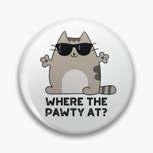 Item preview, Where The Paw-ty At Funny Party Cat Pun designed and sold by punnybone.