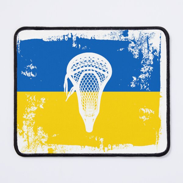 Item preview, Lacrosse Flag with Stickhead - Ukraine designed and sold by Lax-Love.