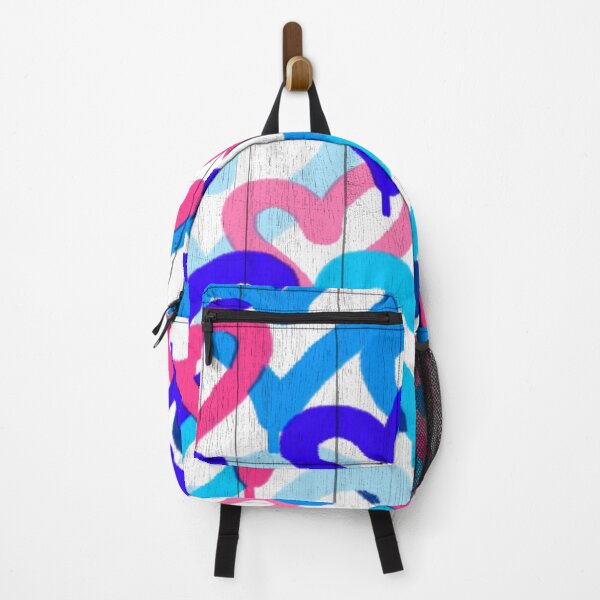 Item preview, pink and blue neon graffiti hearts designed and sold by Julia Santos.