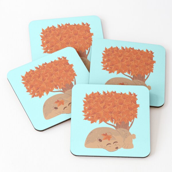 Item preview, Snoozing Bear Napping In Autumn Under The Tree Filled With Orange Leaves , It’s Fall Yall  designed and sold by MJDezigns.