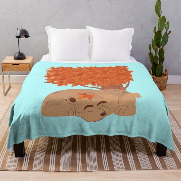 Item preview, Snoozing Bear Napping In Autumn Under The Tree Filled With Orange Leaves , It’s Fall Yall  designed and sold by MJDezigns.