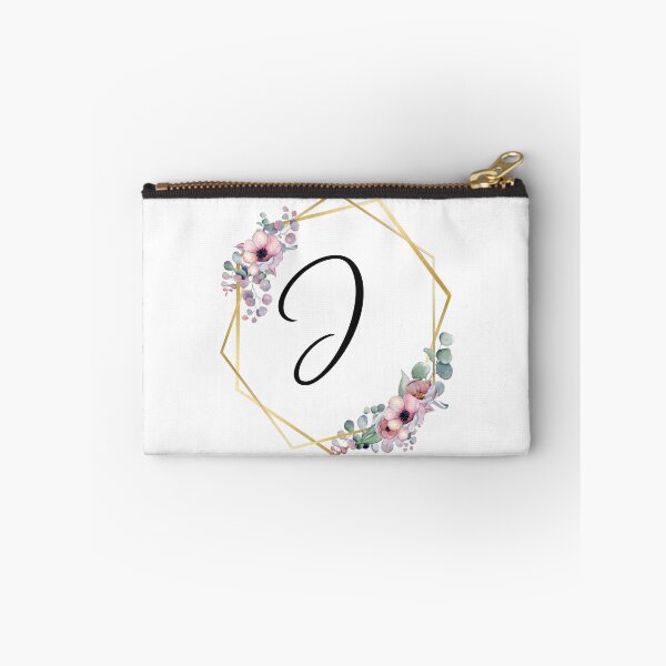 Artikelvorschau, Monogrammbuchstabe J | Lila Blüten mit goldenen Rändern entworfen und verkauft von JustSeasons.