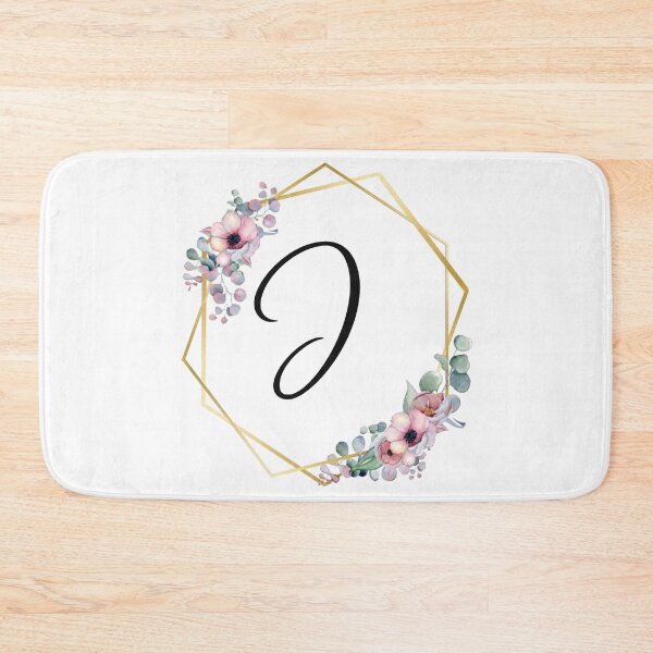 Artikelvorschau, Monogrammbuchstabe J | Lila Blüten mit goldenen Rändern entworfen und verkauft von JustSeasons.