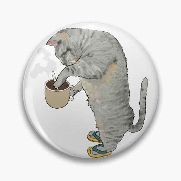 Item preview, Coffee Cat In Flipflops - Funny Good Morning designed and sold by ViewerEqualsPhoton.