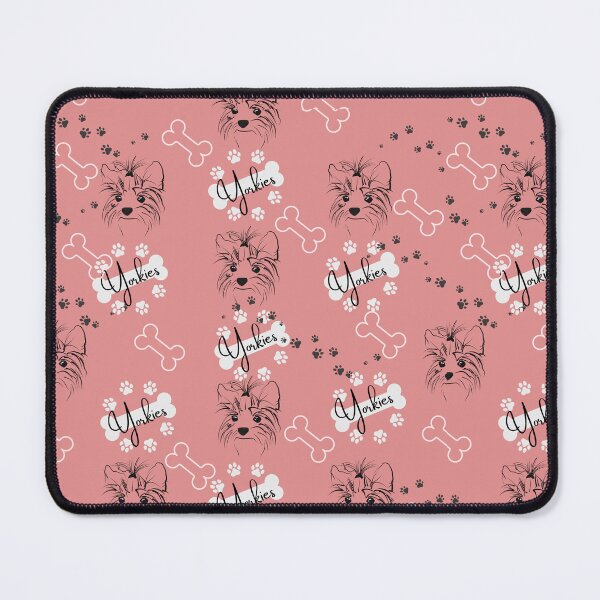 Item preview, Yorkies and Paw Prints pattern designed and sold by QuantumRocks21.