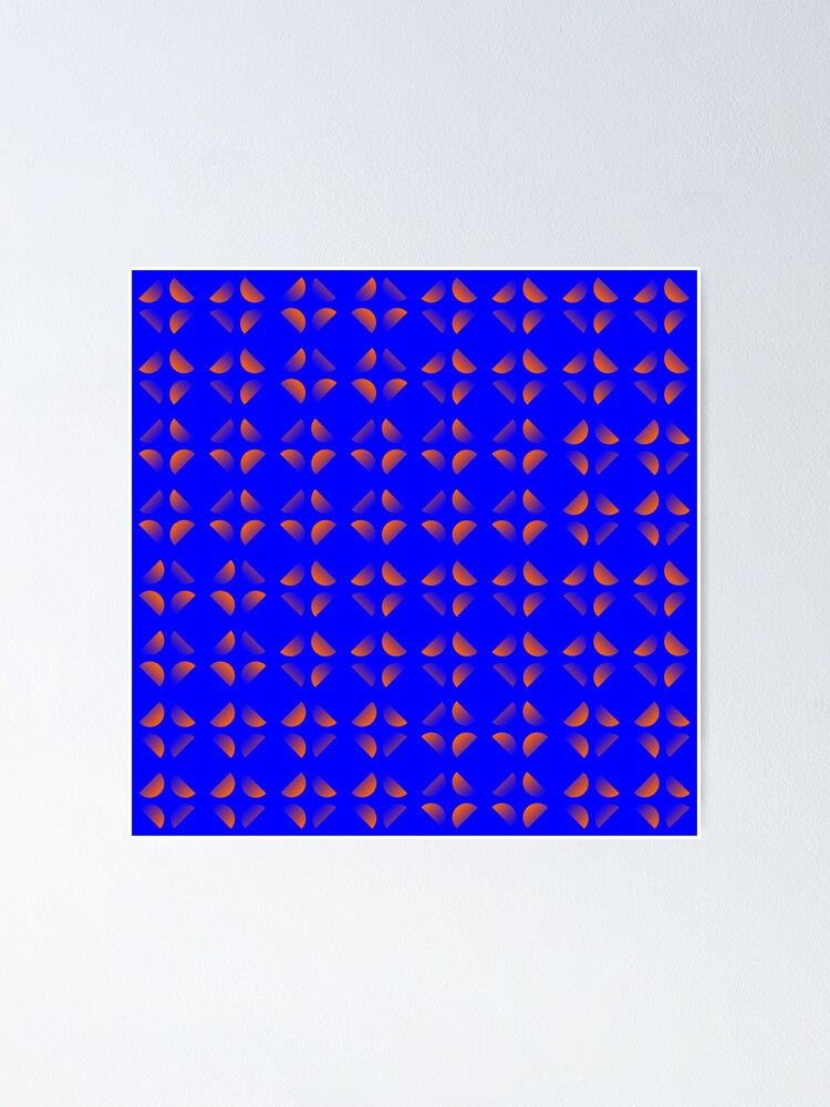 "A dark blue background with orange half circles pattern " Poster for