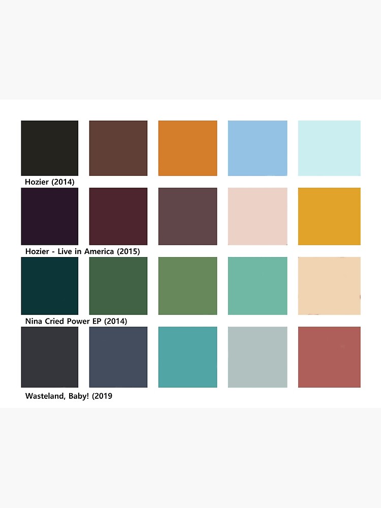 "Hozier discography album cover color palette " Poster for Sale by CacheDesign Redbubble