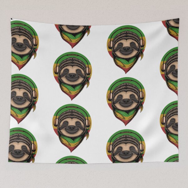 Item preview, Funny Sloth Dreadlock Rasta Reggae Headphones designed and sold by MYZAK HRM.