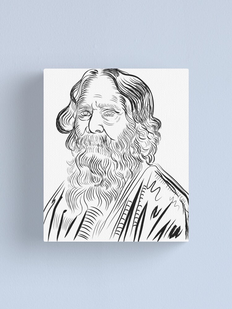 Buy Charcoal Rabindranath Tagore Sketch (framed) Artwork at Lowest Price By  sanya singh
