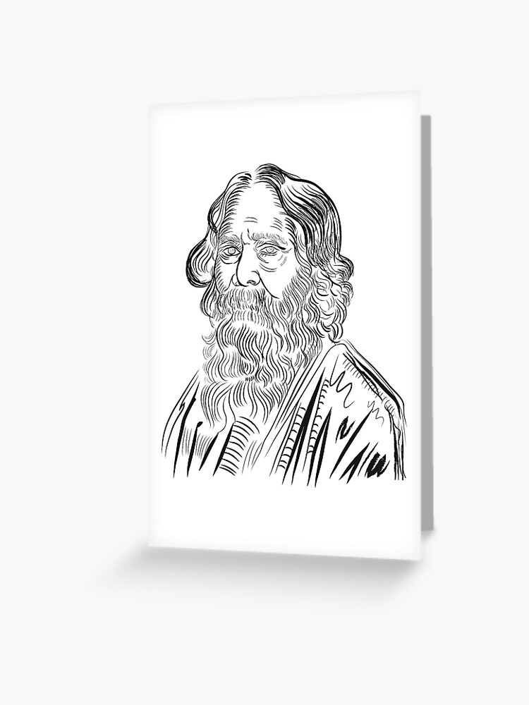 Rabindranath Tagore Sketch | Line Art Drawings