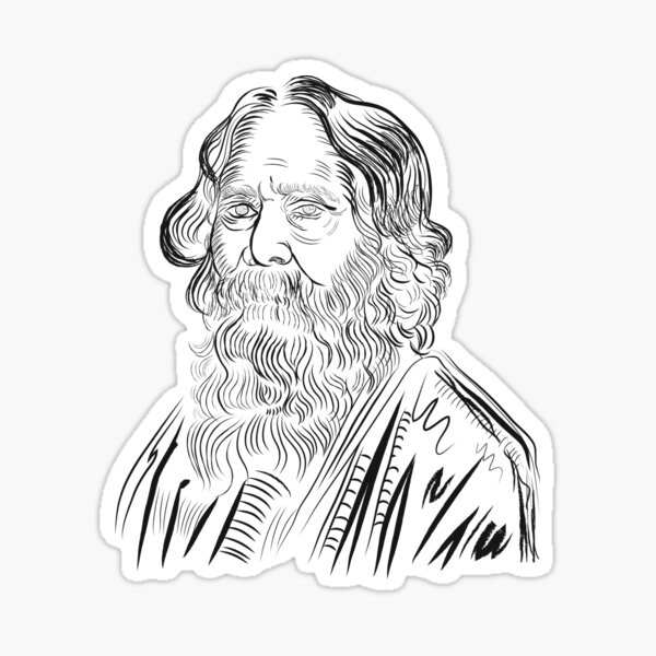 Rabindranath Tagore Drawing by Rajdeep Ghosh - Pixels