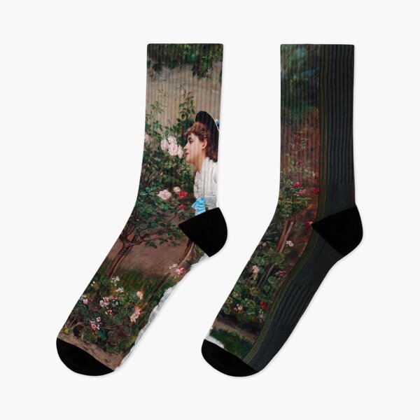 Item preview, Woman And Roses by Auguste Toulmouche Remastered Xzendor7 Classical Art Old Masters Reproductions designed and sold by Xzendor7 Digital Art Creations.