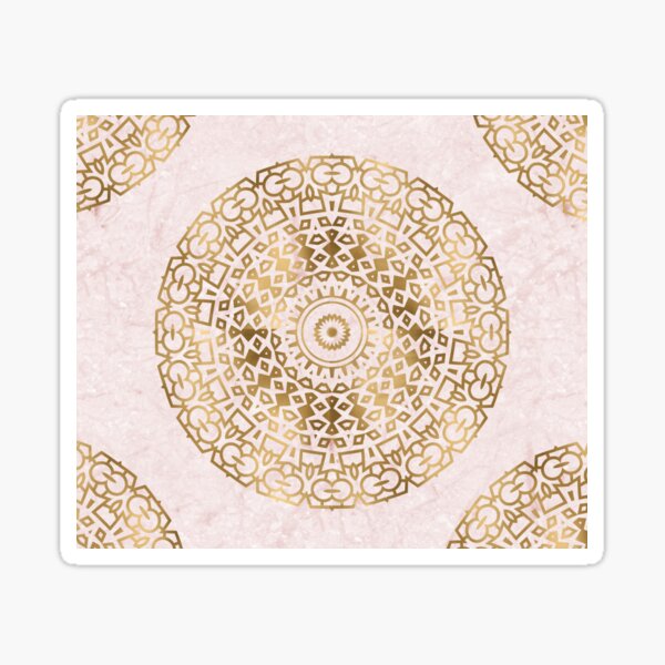 Item preview, Marble mandala - golden on pink marble designed and sold by marbleco.