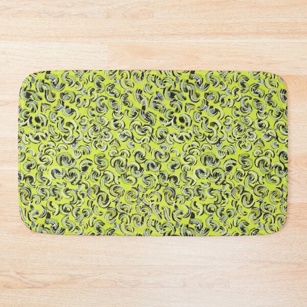 Item preview, Bright neon yellow abstract animal print with squiggly lines designed and sold by ANAKOTO.