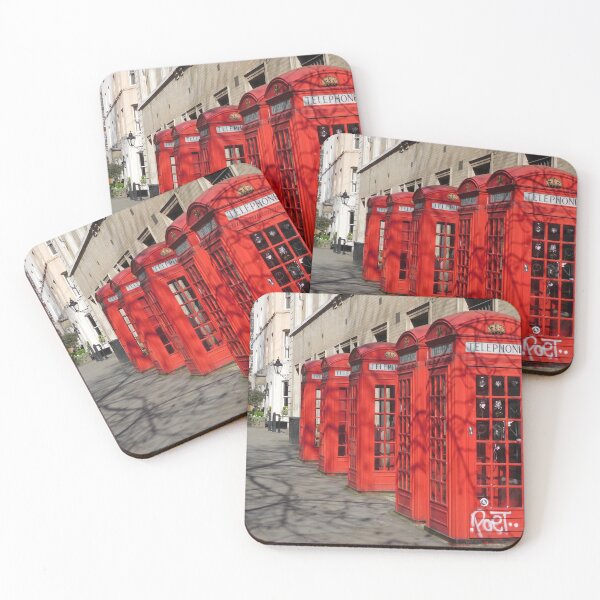 Item preview, Red Telephone Booths, London designed and sold by HilaryLeslie.