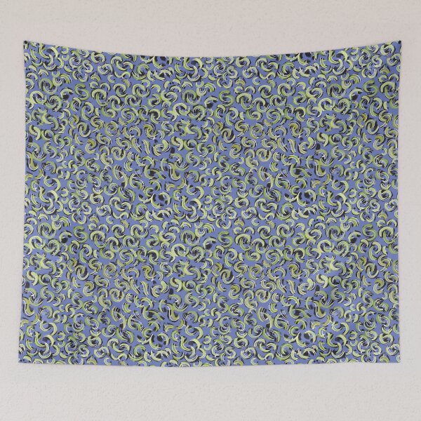 Item preview, Bright neon blue abstract animal print with squiggly lines designed and sold by ANAKOTO.