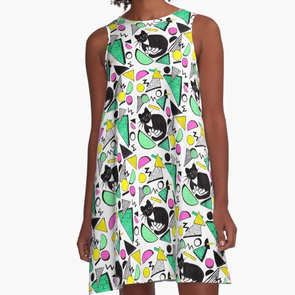 Mog Rad Cat | White A-Line Dress