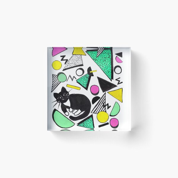 Mog Rad Cat | White Acrylic Block