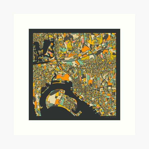 Item preview, SAN DIEGO MAP designed and sold by JazzberryBlue.