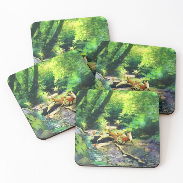 Item preview, Frolicking Foxes designed and sold by Susan Schroder Arts.
