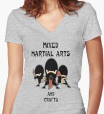 Mixed Martial Arts...and crafts Women's Fitted V-Neck T-Shirt